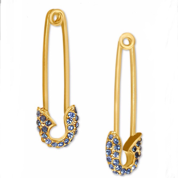 RACHEL Rachel Roy Jewelry - NWT Rachel Roy Gold Tone Pave Safety Pin Drop Earrings